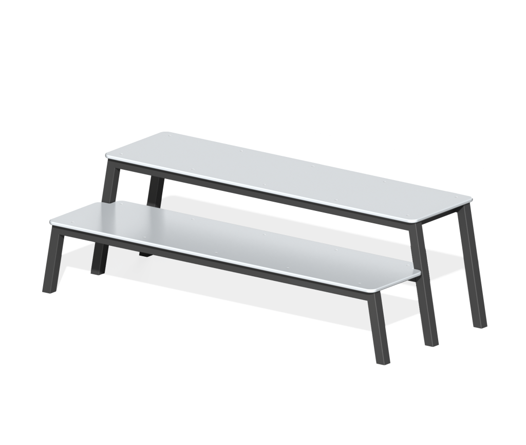 Горизонтальная гимнастическая скамья двойная разноуровневая