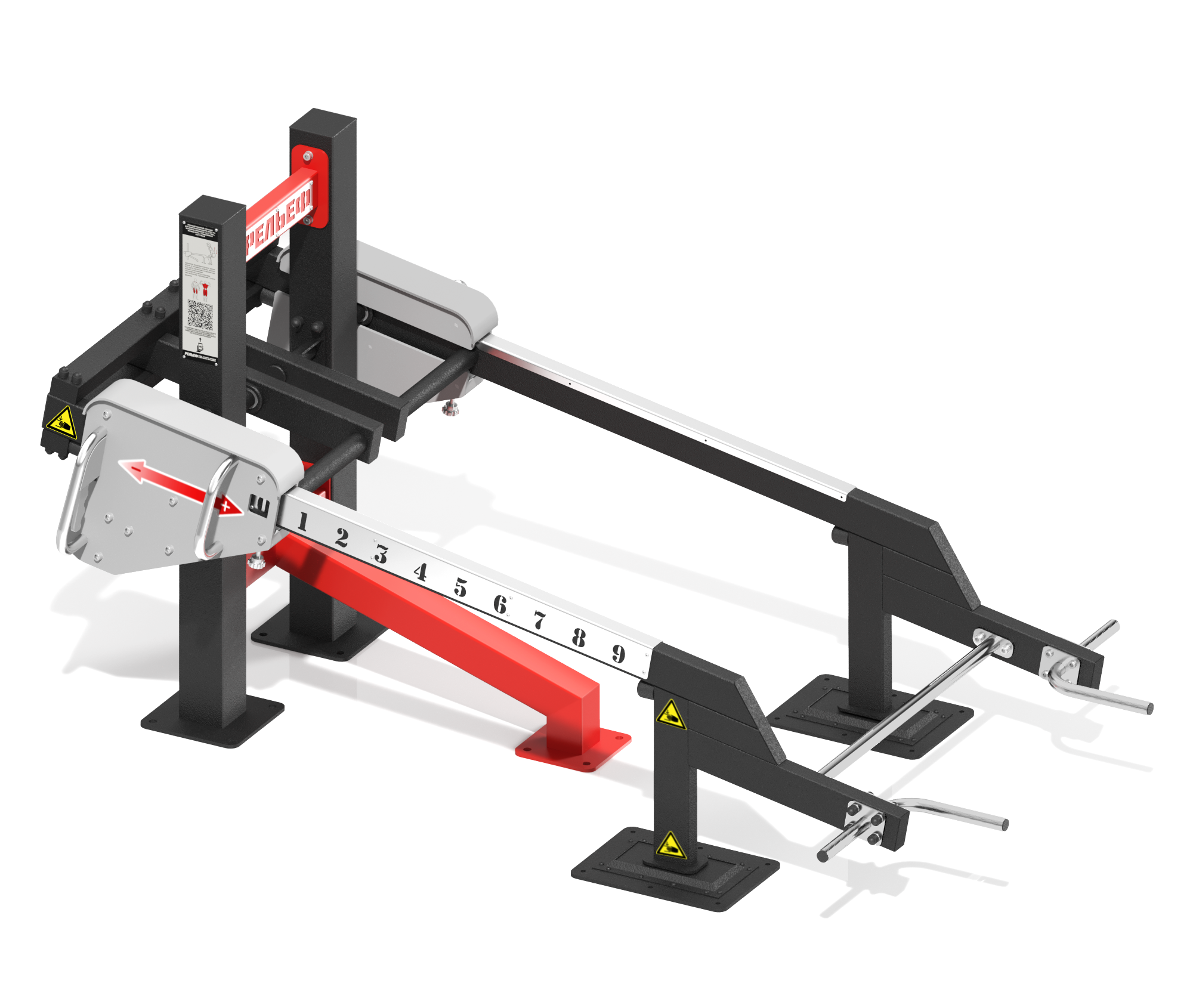 Уличный силовой тренажер для комбинированного жима на верхнюю и нижнюю часть тела, мышцы кора