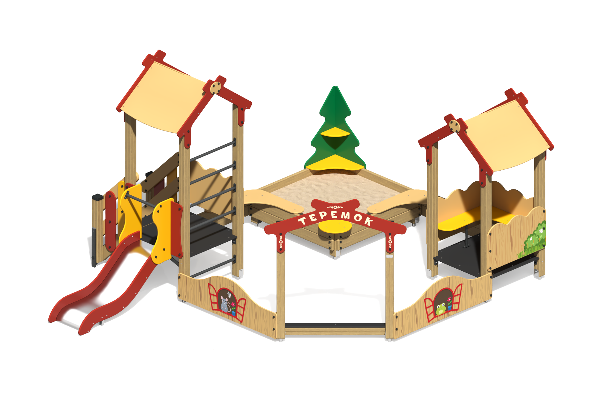 Песочный дворик "Теремок" с горкой