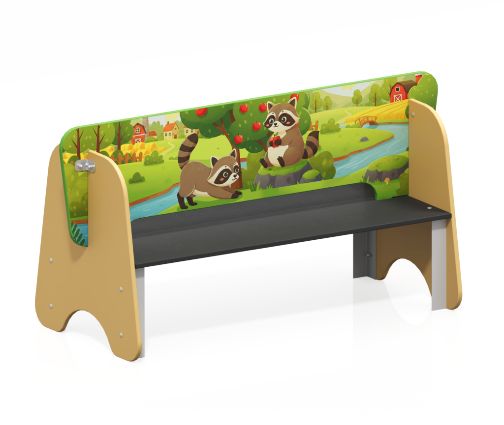 Лавочка детская двойная "Енот"