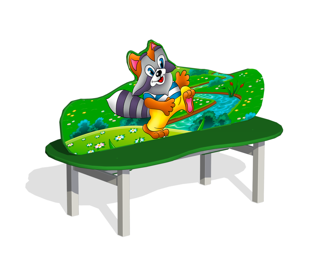 Лавочка детская двойная "Енот"