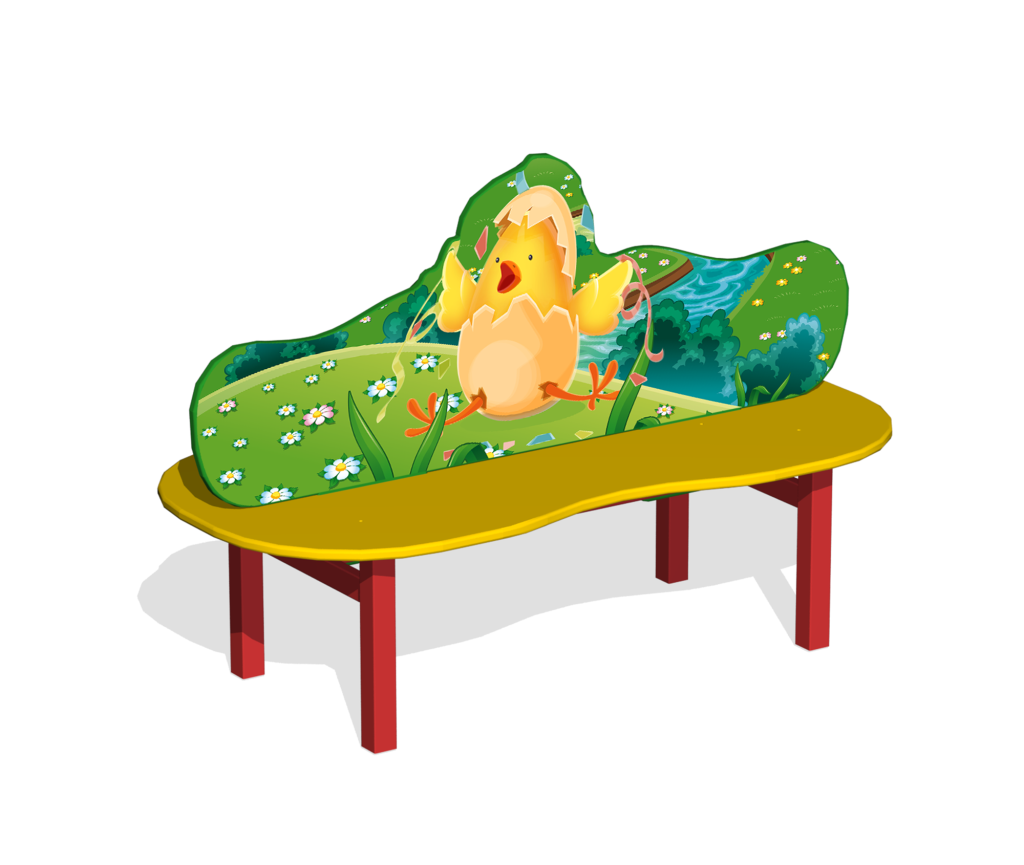 Лавочка детская двойная "Цыпленок"